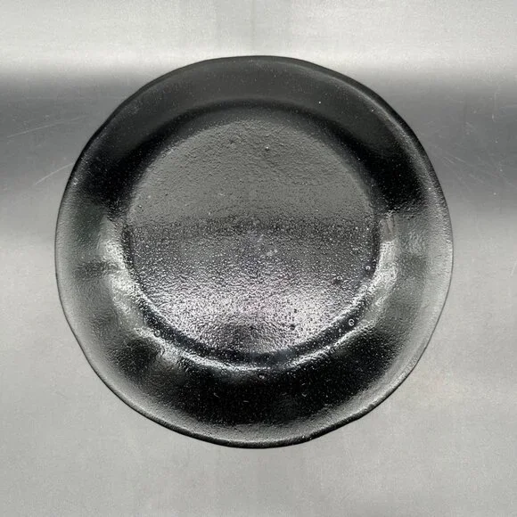 Fused Glass Plate Abstract Mosaic Black Rainbow Handmade Art Decor Dichroic Tray - Picture 3 of 7